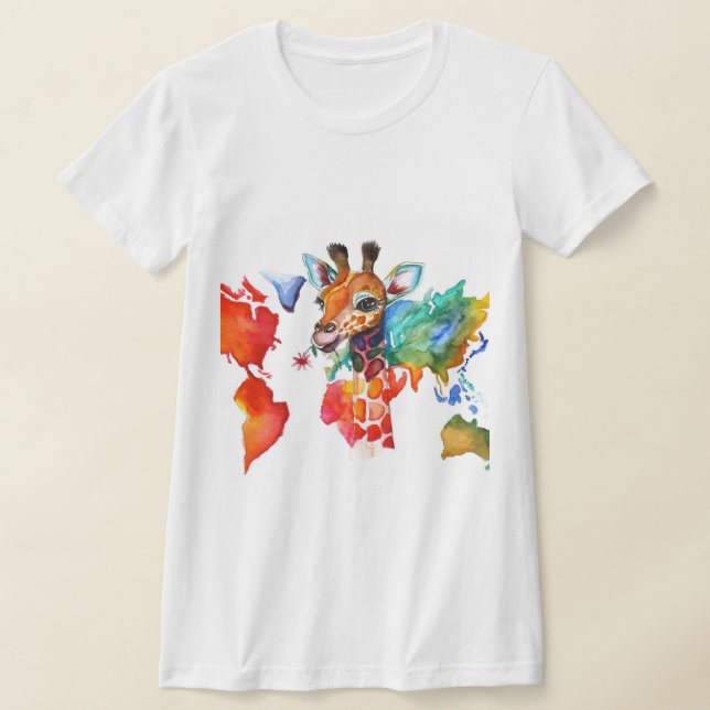 Farbige Giraffe T-Shirt (Ablage )
