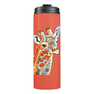Farbige Giraffe Thermosbecher