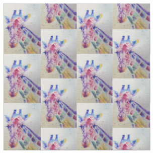 Farbige Giraffe Wasserfarben Nähwerk Stoff