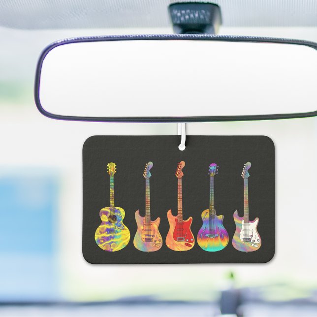 Farbige Gitarren Autolufterfrischer (Colorful guitar funky car air freshener )