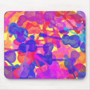 Farbige Gitarren-Collage Mousepad