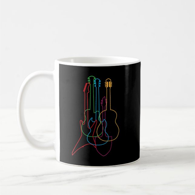 Farbige Gitarren Electric Acoustic Classical Kaffeetasse (Links)