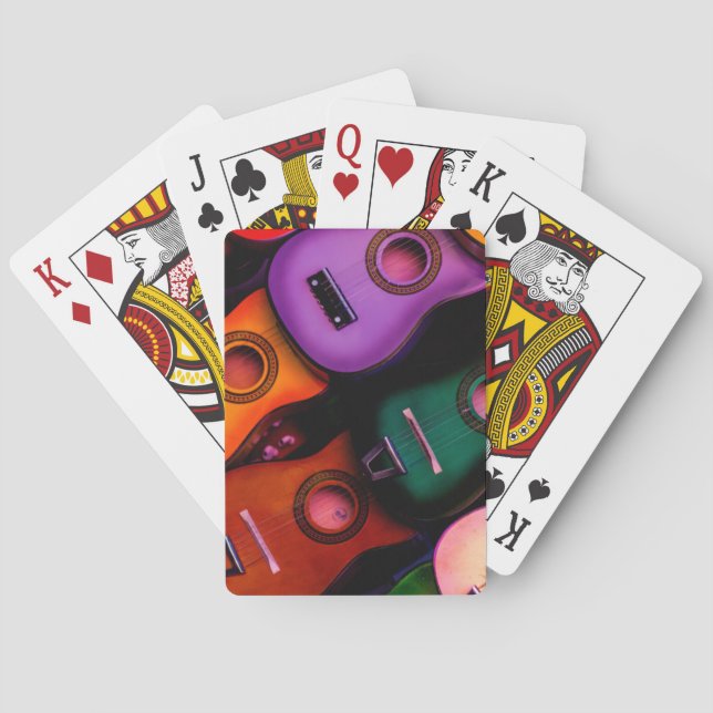 Farbige Gitarren Spielkarten (Rückseite)