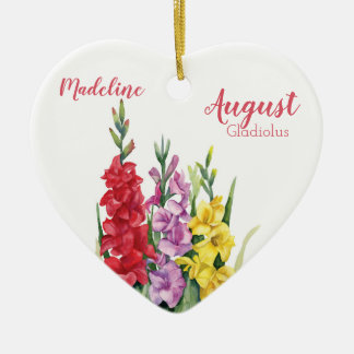 Farbige Gladiolus August Birth Blume für Baby Keramik Ornament