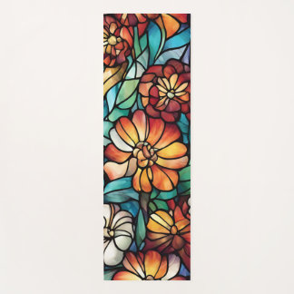 Farbige Glasmalerei-Blumen-Yogamatte Yogamatte