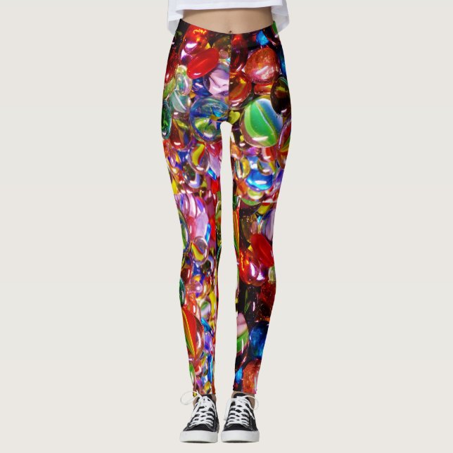 Farbige Glasmarben Crazy Yoga Pants XS to XL Leggings (Vorderseite)