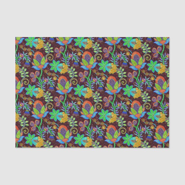Farbige Glasperlen im Retro-Design 2a Seidenpapier (Vorderseite)