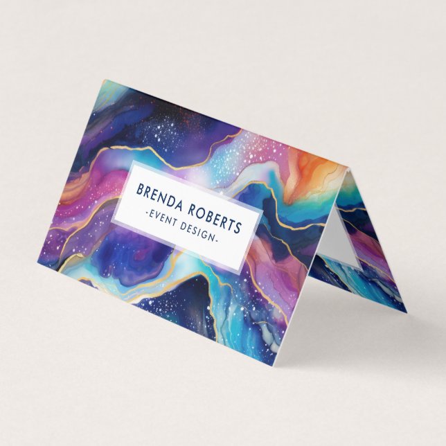Farbige Glitterie Agate Textur Hintergrund Visitenkarten (Vorderseite)