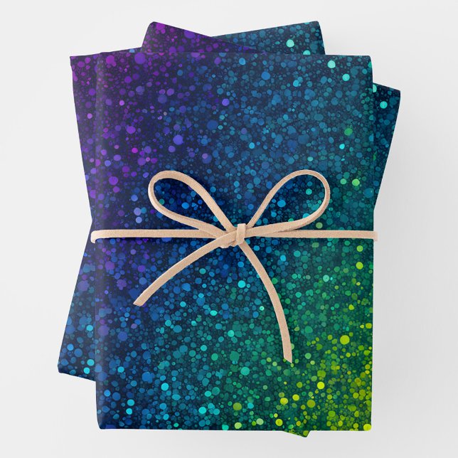 Farbige Glitzer Art Wrapping Paper Sheets Geschenkpapier Set (Von Creator hochgeladen)