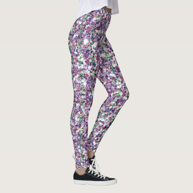 Farbige Glitzer Textur drucken Leggings (Rechts)