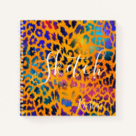 Farbige Glitzer-Tierausdruck mit Name-Sketchbook Notizbuch
