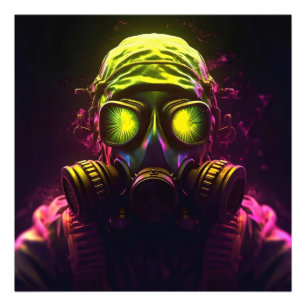 Farbige Glühgasmaske Fotodruck