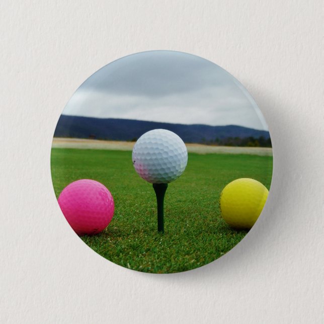 Farbige Golfbälle, Berg-Tee Button (Vorderseite)