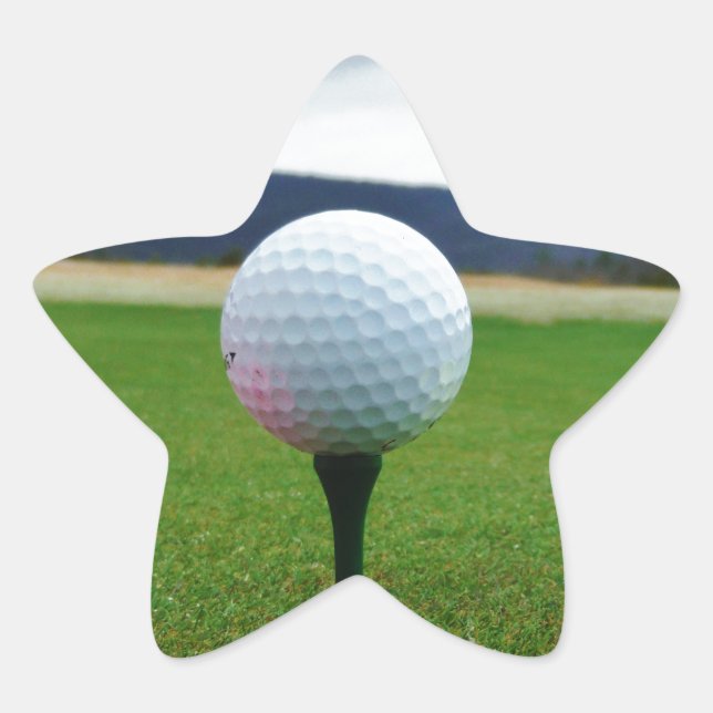 Farbige Golfbälle, Berg-Tee Stern-Aufkleber (Vorderseite)