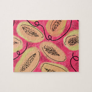 Farbige Gouache-Wasserfarbe Papaya Abstrakt Kunst
