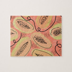Farbige Gouache-Wasserfarbe Papaya Abstrakt Kunst