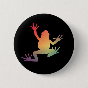 Farbige Gradient Frosch Lover Geschenke Button