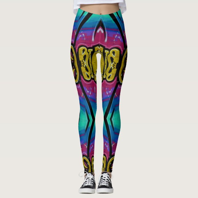 Farbige Graffiti-Leggings Leggings (Vorderseite)