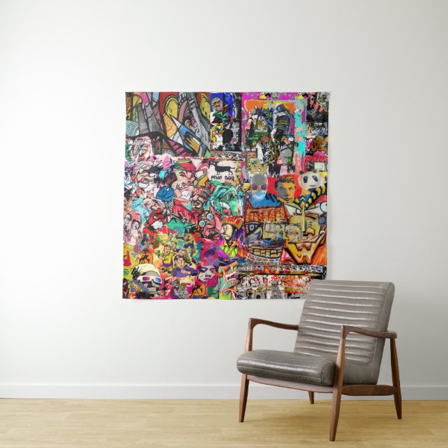 Farbige Graffiti-Wandverkleidung Wandteppich (Beispiel (Horizontal))