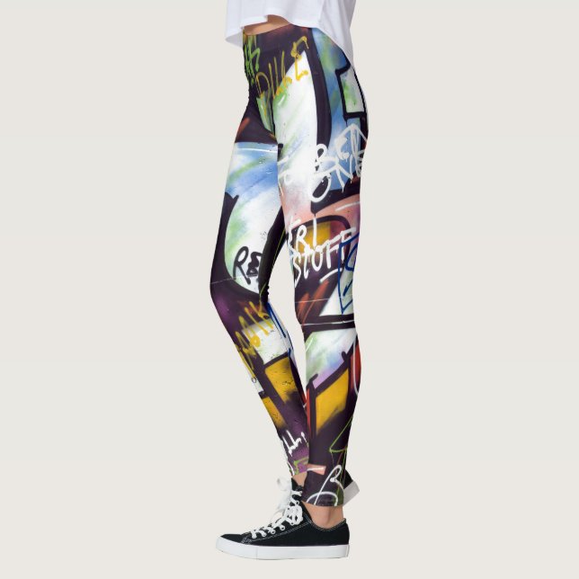 Farbige Graffiti-Wörter Leggings (Links)