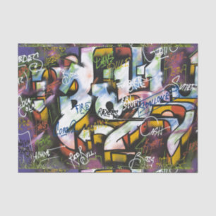 Farbige Graffiti-Wörter Seidenpapier