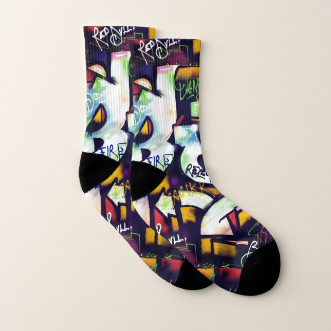Farbige Graffiti-Wörter Socken (Paar)