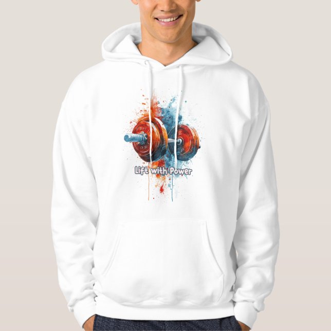 Farbige Grafik & Text Hoodie (Vorderseite)