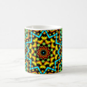 Farbige Grafische Geometrische Blaue Gelbe Stern K Kaffeetasse