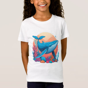 Farbige grafische Gestaltung eines Whales T-Shirt
