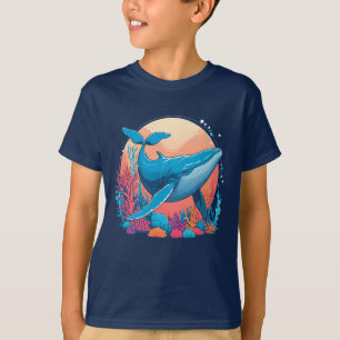 Farbige grafische Gestaltung eines Whales T-Shirt