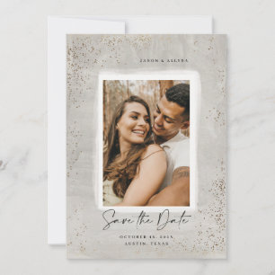 Farbige, graue und goldene Sparkle-Save the Date-K Save The Date