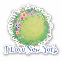 Farbige Green Earth I Liebe New York Sticker