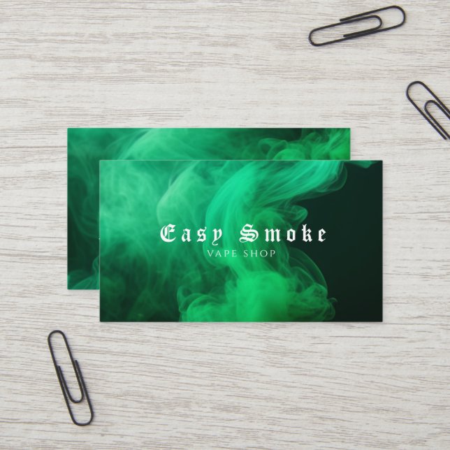 Farbige Green Smoke Vape Shop Visitenkarte (Vorderseite/Rückseite Beispiel)