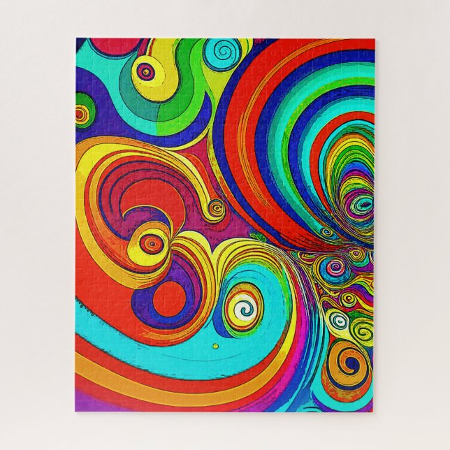 Farbige Groovy Rainbow-Wirbel (Vertikal)