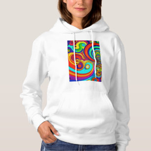 Farbige Groovy Rainbow-Wirbel Hoodie
