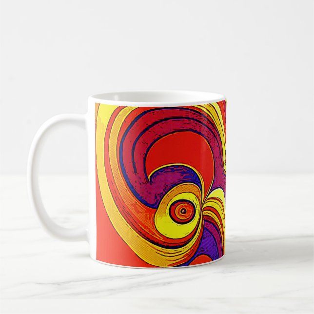 Farbige Groovy Rainbow-Wirbel Kaffeetasse (Links)