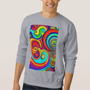 Farbige Groovy Rainbow-Wirbel Sweatshirt