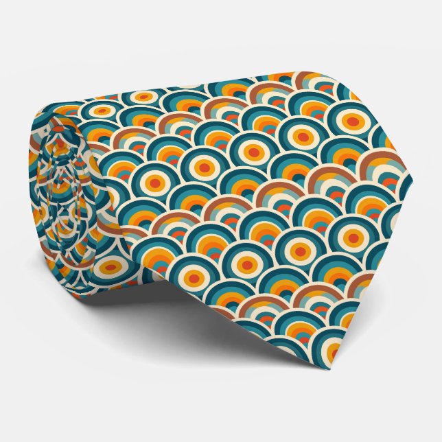 Farbige Groovy Retro-Schlips Krawatte (Gerollt)