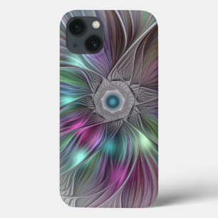 Farbige große Blumen abstrakte trippy Fraktal Kuns title_seo2