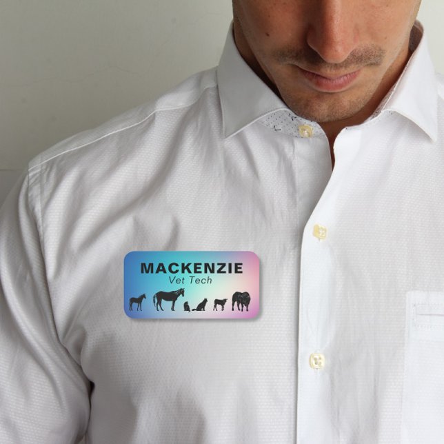 Farbige große und kleine Tiere Namensschild (Von Creator hochgeladen)