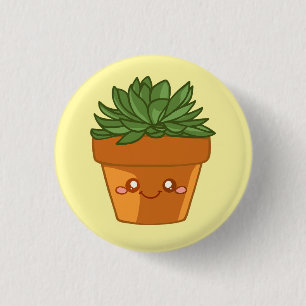 Farbige grüne Sukkulenten-Pflanzgefäß-Mittelstück Button