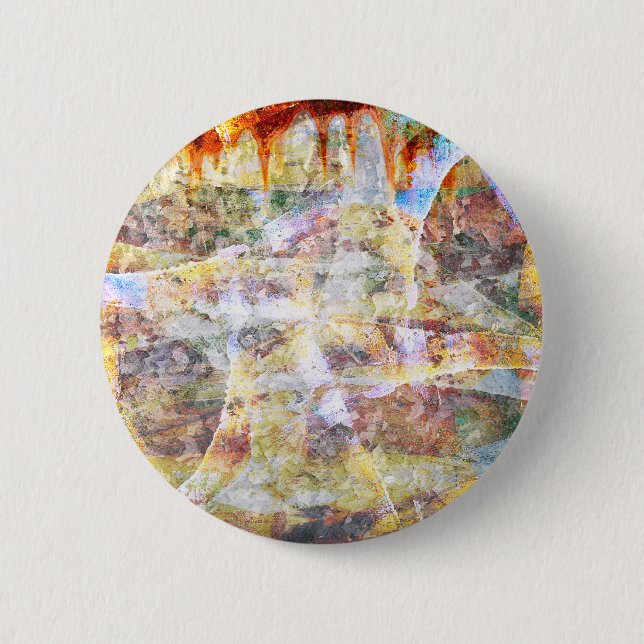 Farbige Grunge Graffiti Button (Vorderseite)