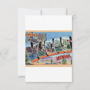 Farbige Grüße aus Las Vegas Nevada im Vintage-Stil Save The Date