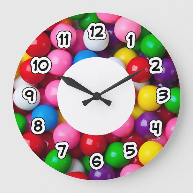 Farbige Gummibälle-Uhr Große Wanduhr (Vorderseite)