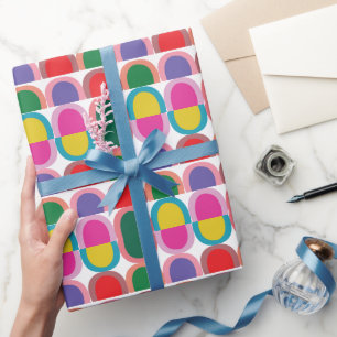 Farbige Halbkreis-Geometrie Geschenkpapier