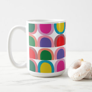 Farbige Halbkreis-Geometrie Kaffeetasse