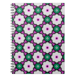 Farbige halftone Blume - rosa und grün Notizblock