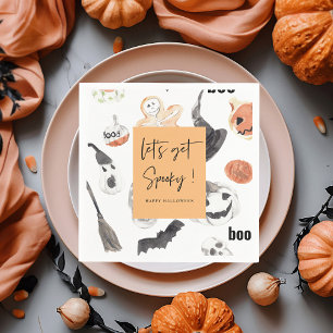 Farbige Halloween Grusel Muster   Frohes Halloween Serviette