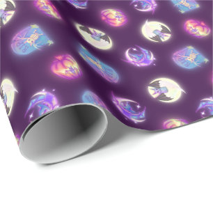 Farbige Halloween-Niedliche Fledermäuse Zeichnend Geschenkpapier