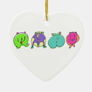 Farbige Hamster-Hintern Keramik Ornament